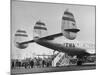 People Boarding Twa Plane "Constellation"-null-Mounted Photographic Print