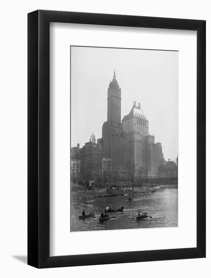 People Boating in Central Park-null-Framed Photographic Print