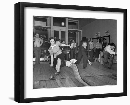 People Bowling at New Duckpin Alleys-Bernard Hoffman-Framed Photographic Print