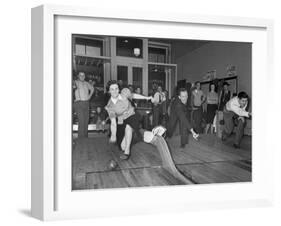 People Bowling at New Duckpin Alleys-Bernard Hoffman-Framed Photographic Print