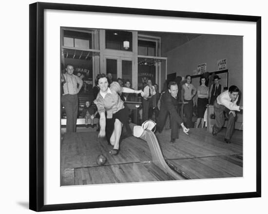 People Bowling at New Duckpin Alleys-Bernard Hoffman-Framed Photographic Print