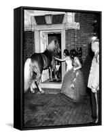 People Bringing in Horse at Dwight D. Eisenhower's Inauguration Party-Cornell Capa-Framed Stretched Canvas