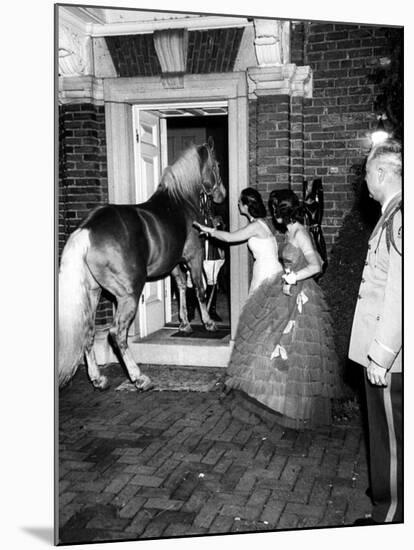 People Bringing in Horse at Dwight D. Eisenhower's Inauguration Party-Cornell Capa-Mounted Photographic Print