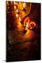 People Burning Oil Lamps as Religious Ritual in Hindu Temple. India-Im Perfect Lazybones-Mounted Photographic Print