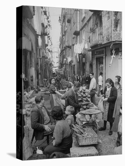 People Buying Bread in the Streets of Naples-Alfred Eisenstaedt-Stretched Canvas