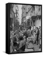 People Buying Bread in the Streets of Naples-Alfred Eisenstaedt-Framed Stretched Canvas