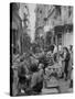 People Buying Bread in the Streets of Naples-Alfred Eisenstaedt-Stretched Canvas
