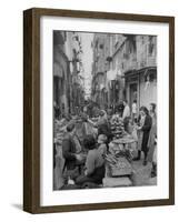 People Buying Bread in the Streets of Naples-Alfred Eisenstaedt-Framed Photographic Print