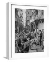 People Buying Bread in the Streets of Naples-Alfred Eisenstaedt-Framed Photographic Print