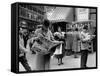 People Buying Out of Town Newspapers in Times Square During Newspaer Strike-Ralph Morse-Framed Stretched Canvas