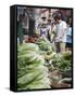 People Buying Vegetables at Graham Street Market, Central, Hong Kong Island, Hong Kong, China, Asia-Ian Trower-Framed Stretched Canvas