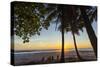 People by Palm Trees at Sunset on Playa Hermosa Beach, Santa Teresa, Costa Rica-Rob Francis-Stretched Canvas