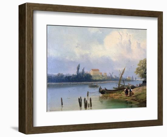 People by the Boats in Holland, C1835-1882-Hermanus Koekkoek-Framed Giclee Print