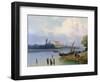 People by the Boats in Holland, C1835-1882-Hermanus Koekkoek-Framed Giclee Print