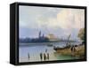 People by the Boats in Holland, C1835-1882-Hermanus Koekkoek-Framed Stretched Canvas