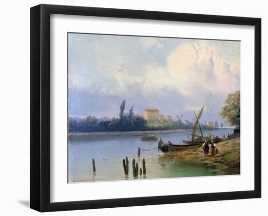 People by the Boats in Holland, C1835-1882-Hermanus Koekkoek-Framed Giclee Print