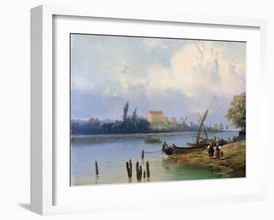 People by the Boats in Holland, C1835-1882-Hermanus Koekkoek-Framed Giclee Print