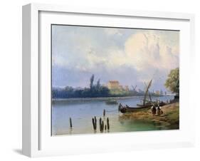 People by the Boats in Holland, C1835-1882-Hermanus Koekkoek-Framed Giclee Print