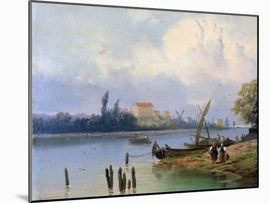 People by the Boats in Holland, C1835-1882-Hermanus Koekkoek-Mounted Giclee Print