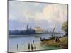 People by the Boats in Holland, C1835-1882-Hermanus Koekkoek-Mounted Giclee Print