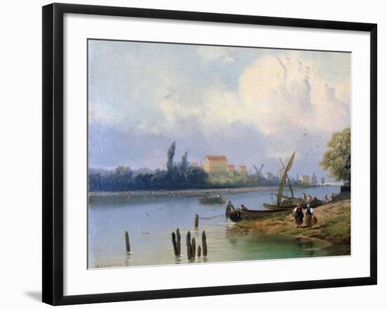 People by the Boats in Holland, C1835-1882-Hermanus Koekkoek-Framed Giclee Print