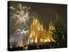 People Celebrate Christmas Eve, Front of Moscow's Catholic Church of Immaculate Conception, Russia-null-Stretched Canvas