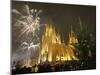 People Celebrate Christmas Eve, Front of Moscow's Catholic Church of Immaculate Conception, Russia-null-Mounted Photographic Print