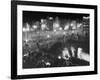 People Celebrating the Independence of Ireland on O'Connell Bridge before Midnight on Easter Sunday-Larry Burrows-Framed Photographic Print