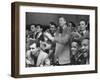 People Cheering Singer Ella Fitzgerald During Opening Night of Bop City-Martha Holmes-Framed Photographic Print