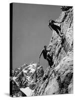 People Climbing the Teton Mountains-Hansel Mieth-Stretched Canvas