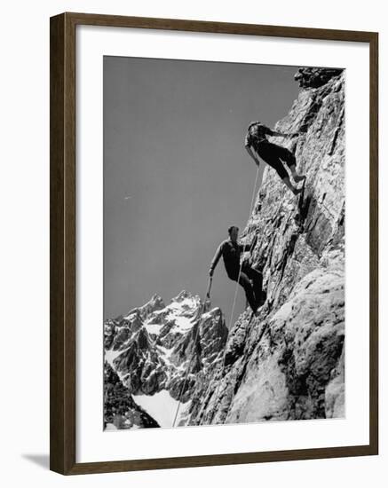 People Climbing the Teton Mountains-Hansel Mieth-Framed Photographic Print