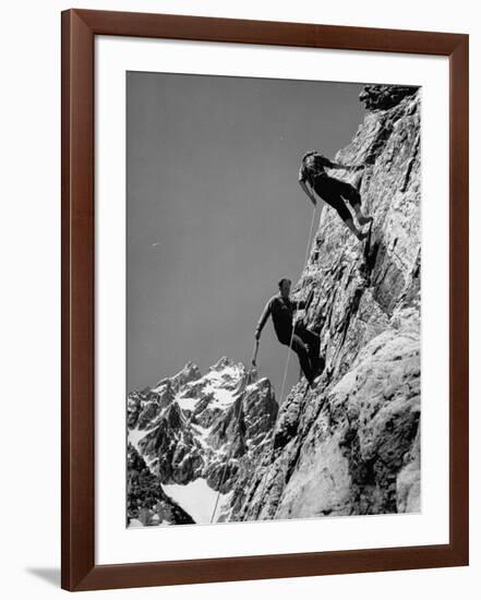 People Climbing the Teton Mountains-Hansel Mieth-Framed Photographic Print