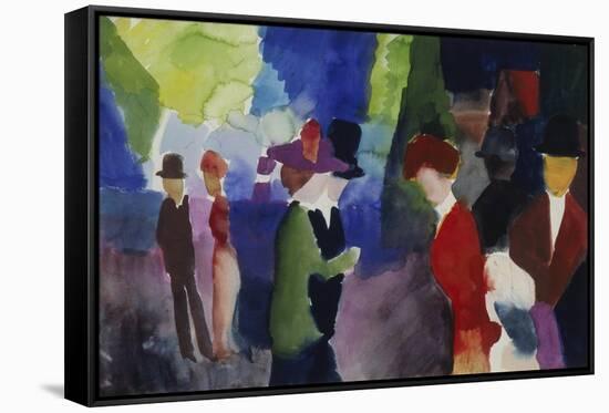 People, Coming across Each Other, 1913-Auguste Macke-Framed Stretched Canvas