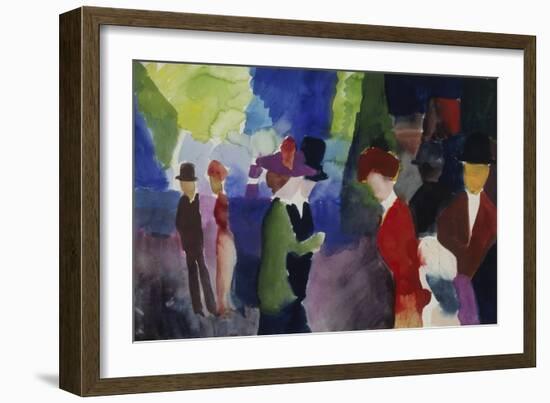 People, Coming across Each Other, 1913-Auguste Macke-Framed Giclee Print