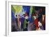 People, Coming across Each Other, 1913-Auguste Macke-Framed Giclee Print