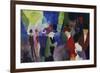 People, Coming across Each Other, 1913-Auguste Macke-Framed Premium Giclee Print