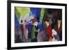 People, Coming across Each Other, 1913-Auguste Macke-Framed Premium Giclee Print