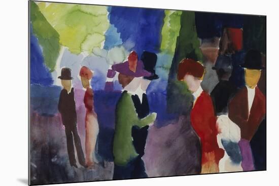 People, Coming across Each Other, 1913-Auguste Macke-Mounted Premium Giclee Print