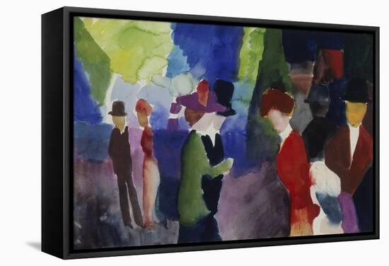 People, Coming across Each Other, 1913-Auguste Macke-Framed Stretched Canvas