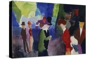 People, Coming across Each Other, 1913-Auguste Macke-Stretched Canvas