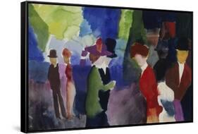 People, Coming across Each Other, 1913-Auguste Macke-Framed Stretched Canvas