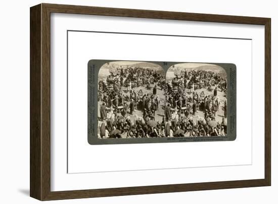 People Coming Up Tp Jerusalem for Sacrifice, Outside the Eastern Wall, 1900-Underwood & Underwood-Framed Giclee Print