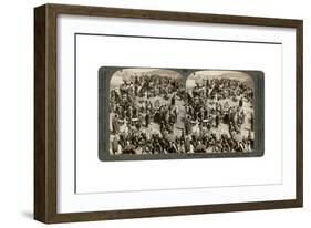 People Coming Up Tp Jerusalem for Sacrifice, Outside the Eastern Wall, 1900-Underwood & Underwood-Framed Giclee Print