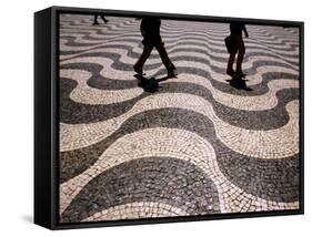 People Crossing Praca Dom Pedro IV (Rossio), Lisbon, Portugal-Martin Lladó-Framed Stretched Canvas