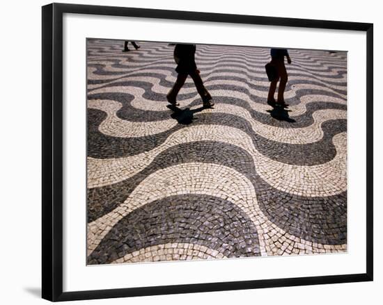 People Crossing Praca Dom Pedro IV (Rossio), Lisbon, Portugal-Martin Lladó-Framed Photographic Print