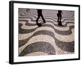 People Crossing Praca Dom Pedro IV (Rossio), Lisbon, Portugal-Martin Lladó-Framed Photographic Print