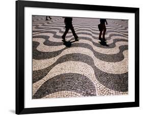 People Crossing Praca Dom Pedro IV (Rossio), Lisbon, Portugal-Martin Lladó-Framed Photographic Print