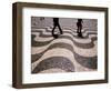 People Crossing Praca Dom Pedro IV (Rossio), Lisbon, Portugal-Martin Lladó-Framed Premium Photographic Print