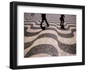 People Crossing Praca Dom Pedro IV (Rossio), Lisbon, Portugal-Martin Lladó-Framed Premium Photographic Print