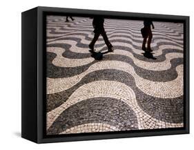 People Crossing Praca Dom Pedro IV (Rossio), Lisbon, Portugal-Martin Lladó-Framed Stretched Canvas